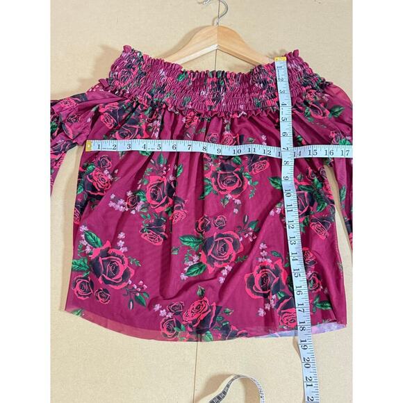 Altar’d State Women’s Medium Blouse Cropped Ruffle Floral Festival Cottage Y2K - Picture 7 of 7